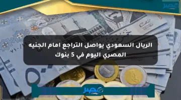 الريال السعودي يواصل التراجع أمام الجنيه المصري اليوم في 5 بنوك